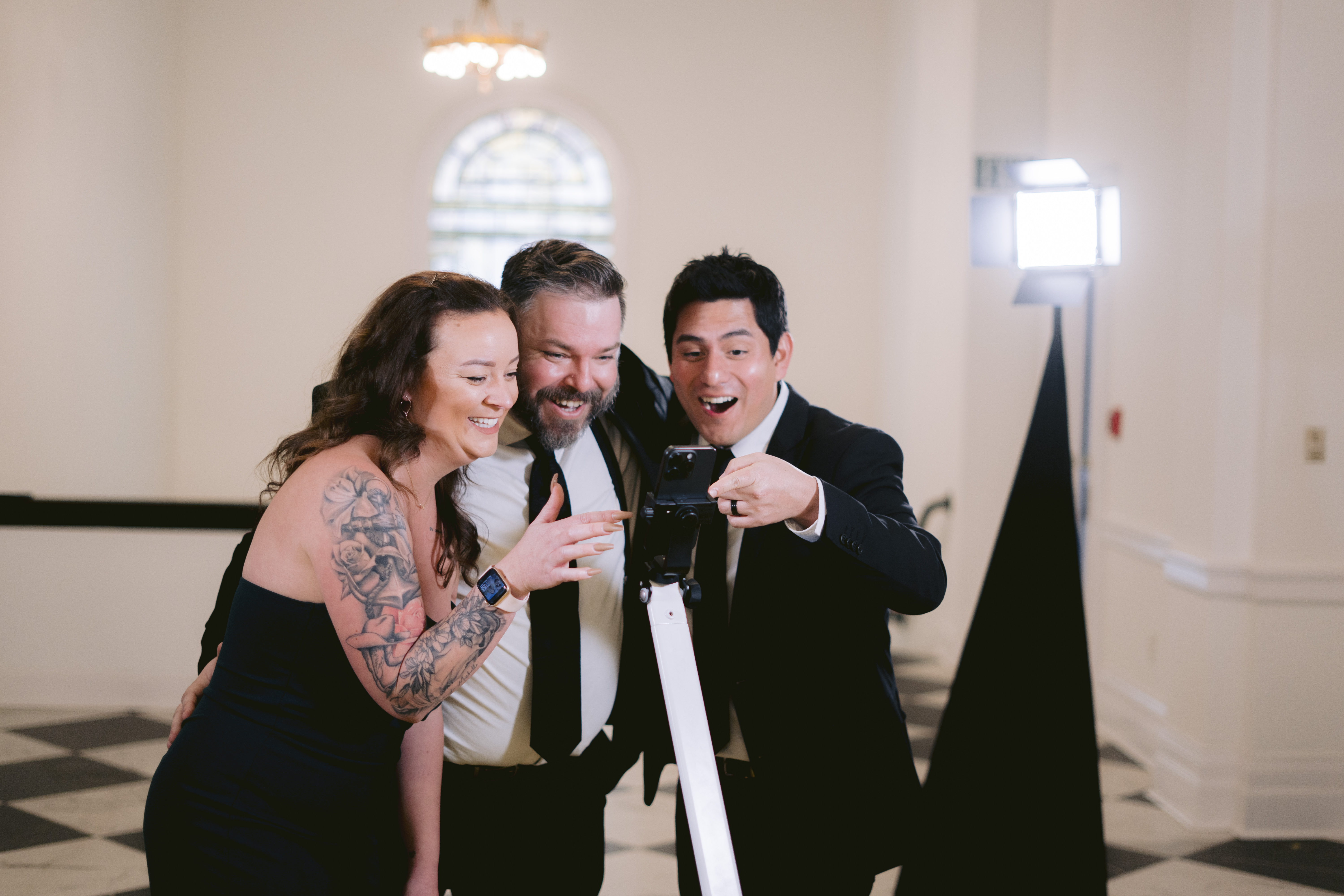 Guests laughing at their 360 playback